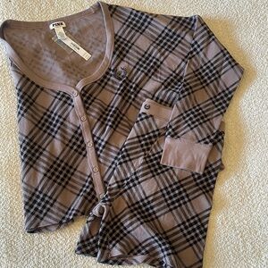 NWT PINK Plaid PJs set